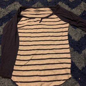 BLUE/WHITE LONG SLEEVE TOP